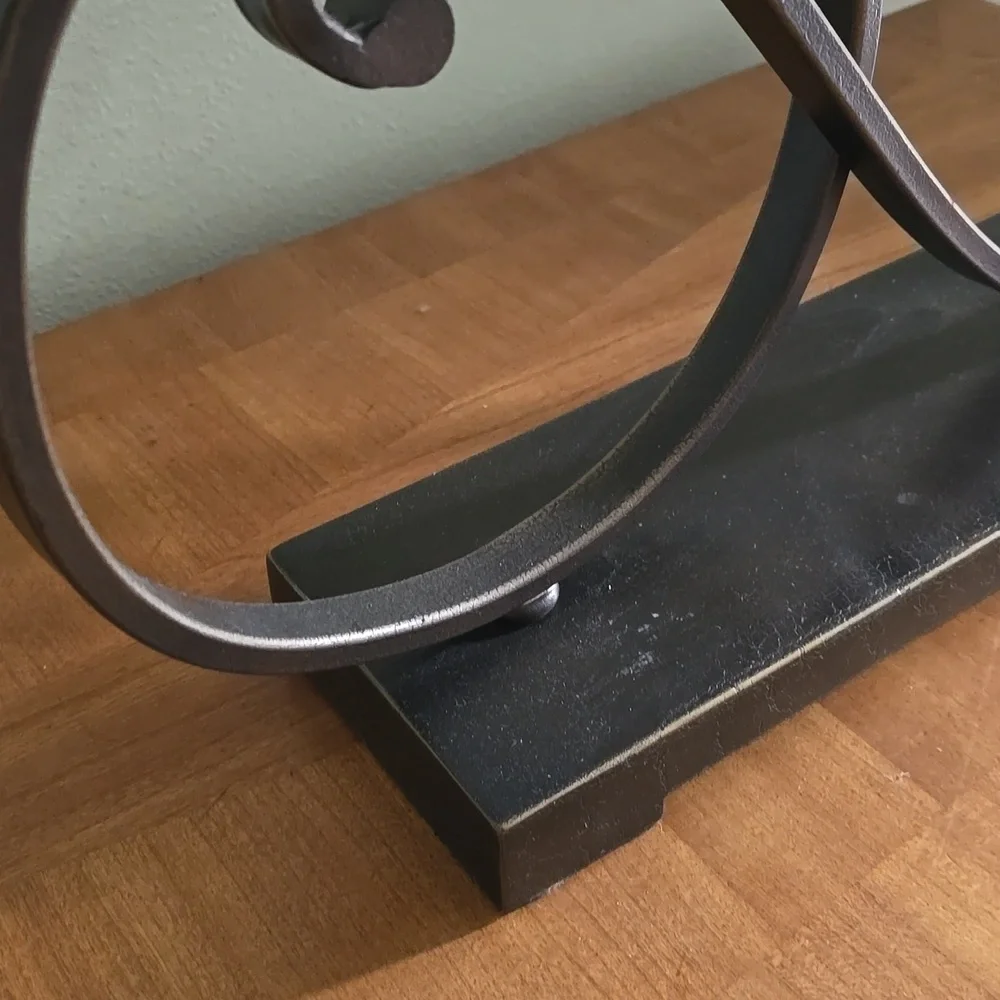 Three tier scroll bent iron/brass candle candelabra holder - Picture 8 of 8